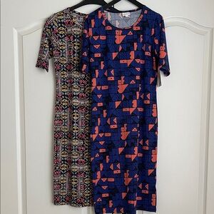 Set of 2 LuLaRoe Geometric Midi Dress, size S, NWT
